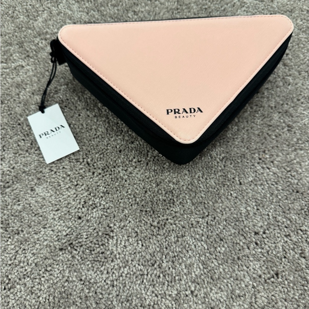 Prada Beauty Pink and Black Triangular Pouch